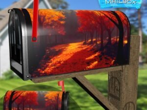 Sunny Fall Day Decorative Rural Farm Mailbox Cover