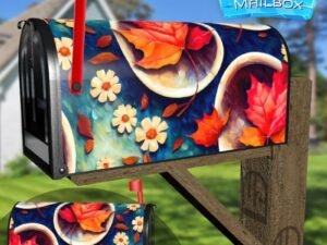 Leaves and Flowers Decorative Rural Farm Mailbox Cover