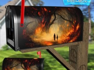 Lost Kids in the Halloween Forest Decorative Rural Farm Mailbox Cover