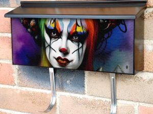 Pretty Female Clown  Townhouse Mailbox Cover