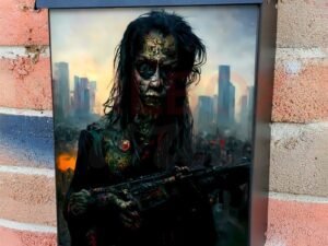 Zombie with a Gun Colonial Mailbox Cover