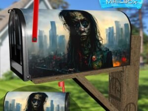 Zombie with a Gun Decorative Rural Farm Mailbox Cover