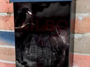 Creepy Haunted House Colonial Mailbox Cover