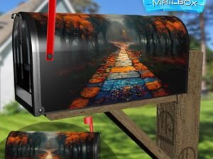 Rainy November #2 Decorative Rural Farm Mailbox Cover