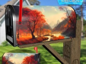 Autumn River Decorative Rural Farm Mailbox Cover