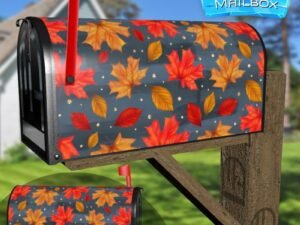 Orange and Yellow Leaves Decorative Rural Farm Mailbox Cover