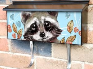 Cute Autumn Raccoon Townhouse Mailbox Cover