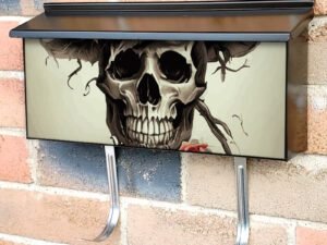 Autumn Flower Skull #6 Townhouse Mailbox Cover