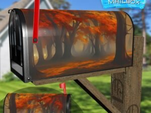 Foggy October Forest #2 Decorative Rural Farm Mailbox Cover