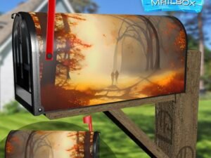 Foggy October Forest #4 Decorative Rural Farm Mailbox Cover
