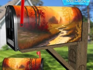 Beautiful Autumn Sunset #2 Decorative Rural Farm Mailbox Cover