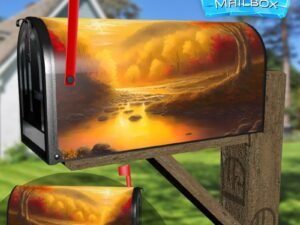 Beautiful Autumn Sunset #5 Decorative Rural Farm Mailbox Cover