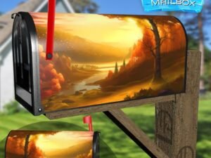 Beautiful Autumn Sunset #8 Decorative Rural Farm Mailbox Cover