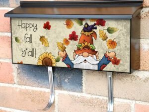 Autumn Pumpkin Gnomes #1 Townhouse Mailbox Cover