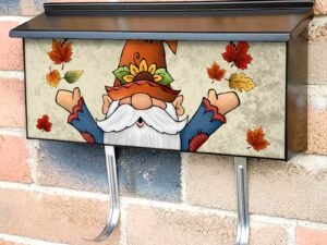 Autumn Pumpkin Gnome Townhouse Mailbox Cover