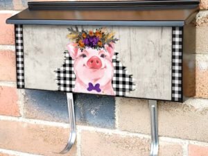 Halloween Farmhouse Piglet Townhouse Mailbox Cover