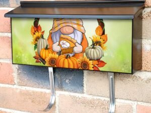 Cute Autumn Thanksgiving Gnome Townhouse Mailbox Cover