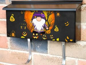 Gnome with Pumpkins and Spider Townhouse Mailbox Cover