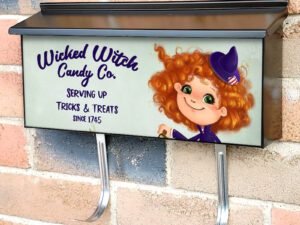 Cute Halloween Wicked Witch Townhouse Mailbox Cover