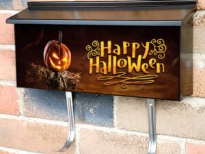 Jack O Lantern  Scarecrow Townhouse Mailbox Cover
