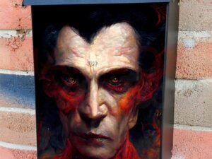 Portrait of Count Dracula Colonial Mailbox Cover