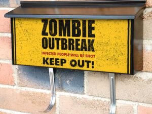 Zombie Outbreak Halloween Sign Townhouse Mailbox Cover