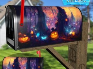Pumpkins in a Magical Forest Decorative Rural Farm Mailbox Cover