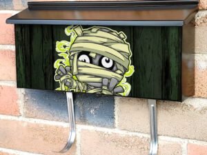 Cute Trick or Treat Mummy Townhouse Mailbox Cover