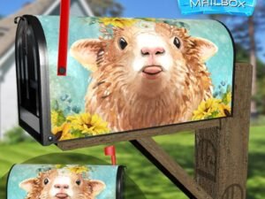 Sassy Sunflower Sheep Decorative Rural Farm Mailbox Cover