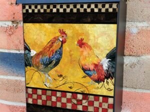 Tuscan Roosters Colonial Mailbox Cover