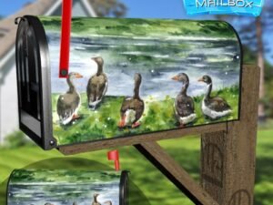 Rainy Day at the Pond Decorative Rural Farm Mailbox Cover