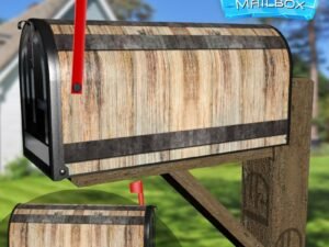 Rustic Farmhouse Barn Door #1 Decorative Rural Farm Mailbox Cover