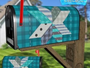 Farmhouse Quilt Design #2 Decorative Rural Farm Mailbox Cover