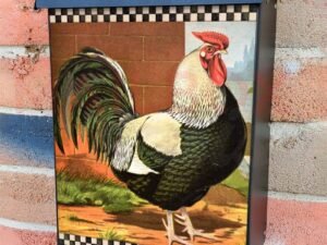 Beautiful Farmhouse Rooster #1 Colonial Mailbox Cover