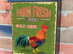 Vintage Rooster Poster Colonial Mailbox Cover