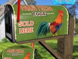 Vintage Rooster Poster Decorative Rural Farm Mailbox Cover