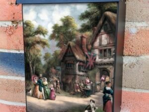Old British Village Life Colonial Mailbox Cover