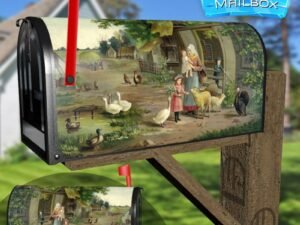 Evening on the Farm Decorative Rural Farm Mailbox Cover