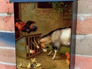Intruder in the Chicken Coop Colonial Mailbox Cover