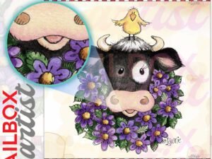 Country Cow and Flowers #5 Colonial Mailbox Cover