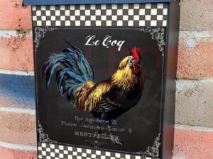 Vintage Rooster Design #1 Colonial Mailbox Cover