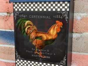 Vintage Rooster Design #3 Colonial Mailbox Cover