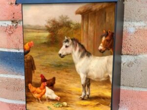 Ponies and Chickens Colonial Mailbox Cover
