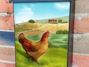 Tuscan Farmhouse Hen Colonial Mailbox Cover