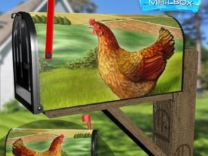 Tuscan Farmhouse Hen Decorative Rural Farm Mailbox Cover