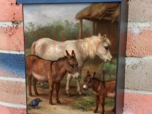Donkeys and a Pony Colonial Mailbox Cover