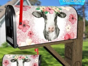 Baby Calf with Flowers Decorative Rural Farm Mailbox Cover