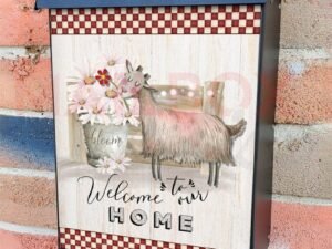 Welcome to Our Home Goat Colonial Mailbox Cover