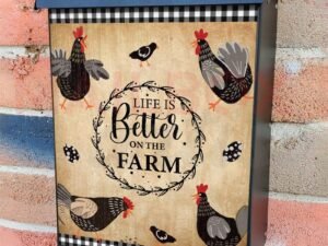 Roosters and Blackbirds Colonial Mailbox Cover