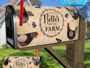 Roosters and Blackbirds Decorative Rural Farm Mailbox Cover